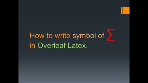 summation overleaf